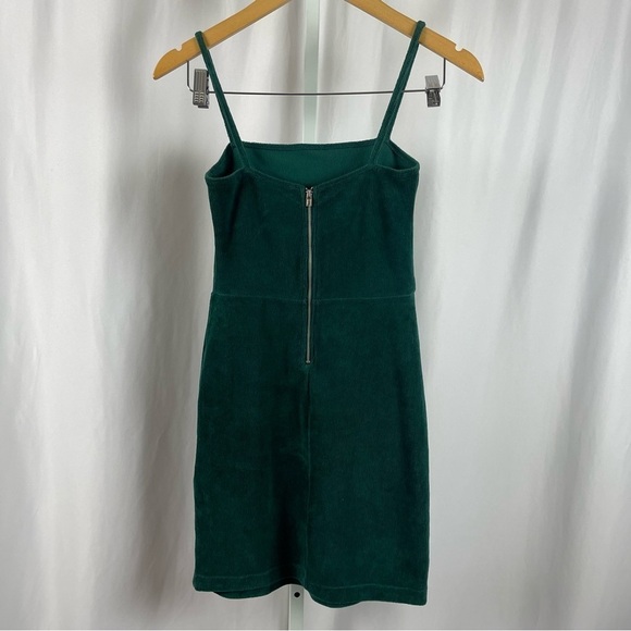 Forever 21 Small Ribbed Corduroy Retro Mini Dress Square Neck Earth Tone Boho - Picture 2 of 7